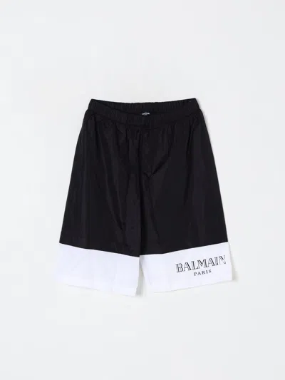 Balmain Black Swim Shorts For Boy With Logo In Black