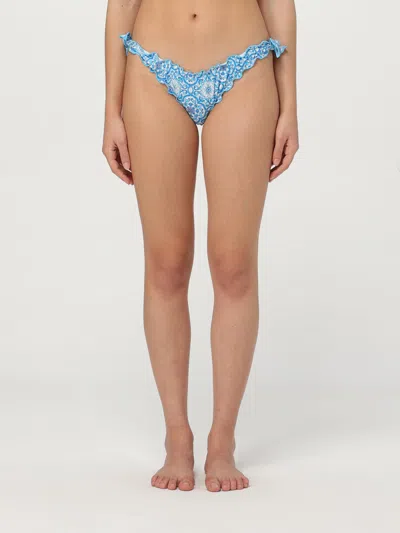 Mc2 Saint Barth "moon" Bikini Bottom In Gnawed Blue