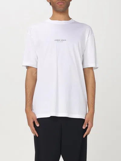 Giorgio Armani Logo Crew Neck T-shirt In White