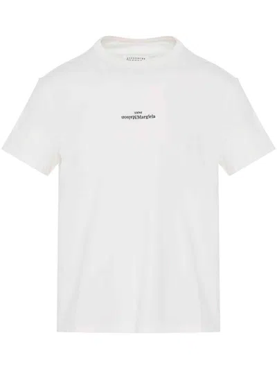 Maison Margiela Distorted Logo T-shirt In White