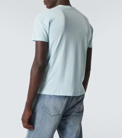 Tom Ford Cotton Blend Crewneck T-shirt In Blue
