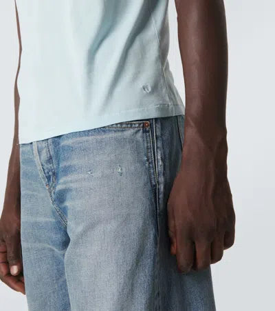 Tom Ford Cotton Blend Crewneck T-shirt In Blue