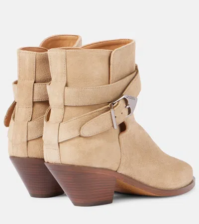 Isabel Marant Deivy 50 Suede Ankle Boots In Beige