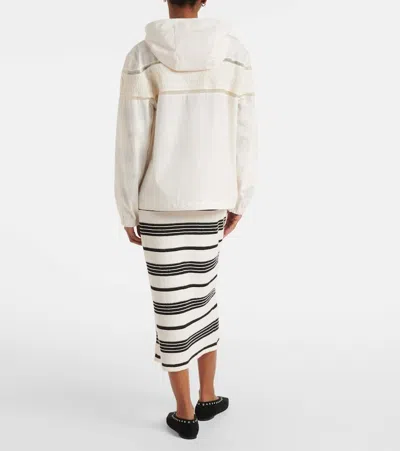 Moncler Clisson Embroidered Hooded Jacket In Neutral