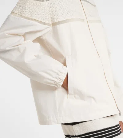 Moncler Clisson Embroidered Hooded Jacket In Neutral