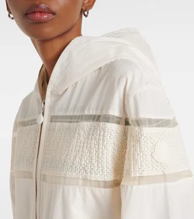 Moncler Clisson Embroidered Hooded Jacket In Neutral