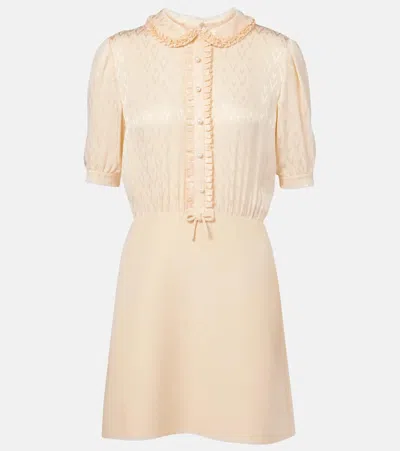 Valentino Crepe Couture Short Dress In Neutral