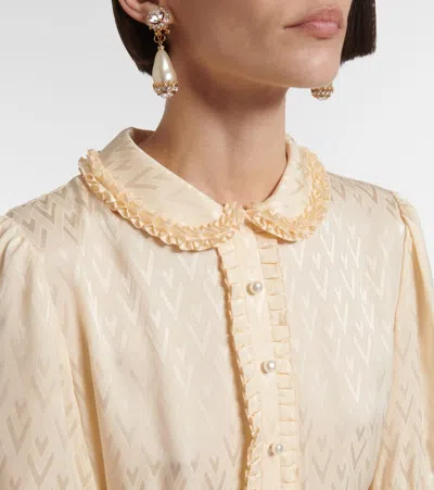 Valentino Crepe Couture Short Dress In Neutral