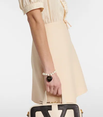 Valentino Crepe Couture Short Dress In Neutral