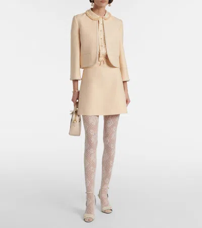 Valentino Crepe Couture Short Dress In Neutral