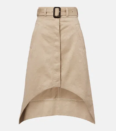 Givenchy Jupe Asymétrique En Coton Monogramme 72 In Beige