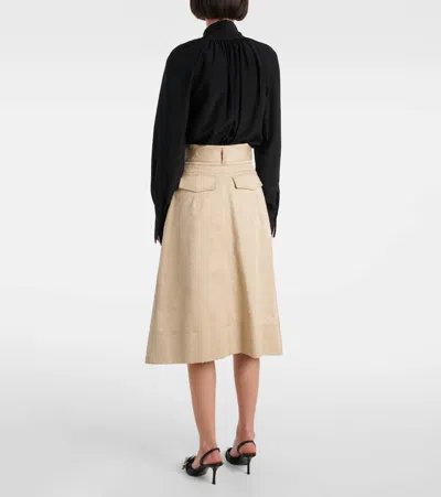 Givenchy Jupe Asymétrique En Coton Monogramme 72 In Beige