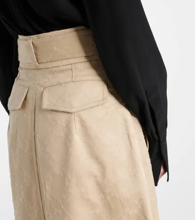 Givenchy Jupe Asymétrique En Coton Monogramme 72 In Beige