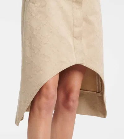 Givenchy Jupe Asymétrique En Coton Monogramme 72 In Beige