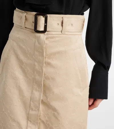 Givenchy Jupe Asymétrique En Coton Monogramme 72 In Beige