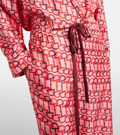 Gucci Women's Printed Silk Pants In Orange