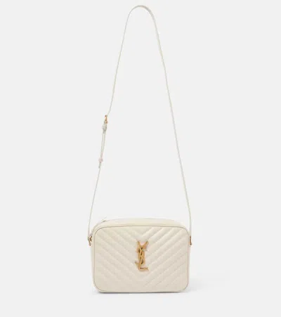 Saint Laurent Lou Medium Quilted Leather Shoulder Bag In Cream