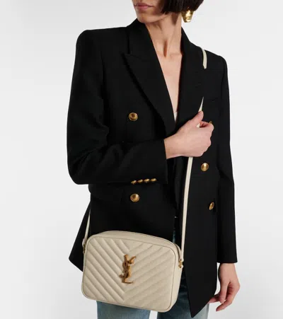 Saint Laurent Lou Medium Quilted Leather Shoulder Bag In Cream