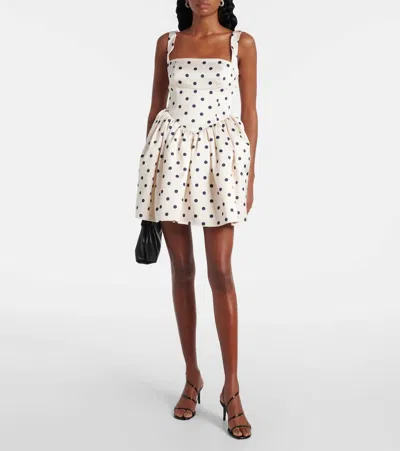 Self-portrait "polka Dot" Mini Dress In White