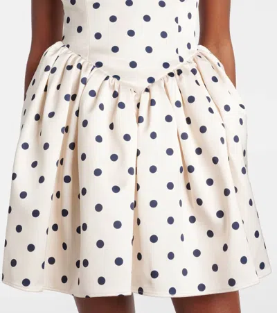 Self-portrait "polka Dot" Mini Dress In White