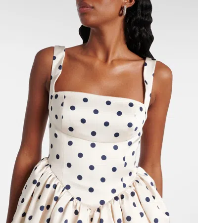 Self-portrait "polka Dot" Mini Dress In White