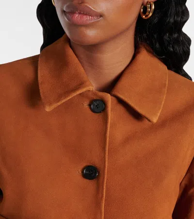 Self-portrait Suede Jacket In Brown