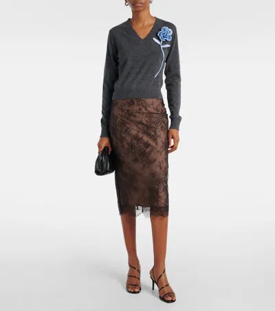 Self-portrait Self Portrait 'black Lace Midi' Skirt