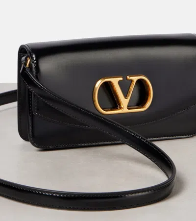 Valentino Garavani Vain Small Vlogo Leather Clutch Bag In Black