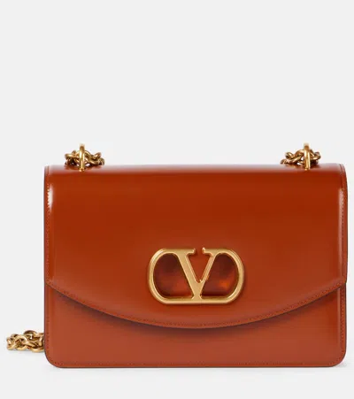 Valentino Vain Medium Leather Shoulder Bag In Brown