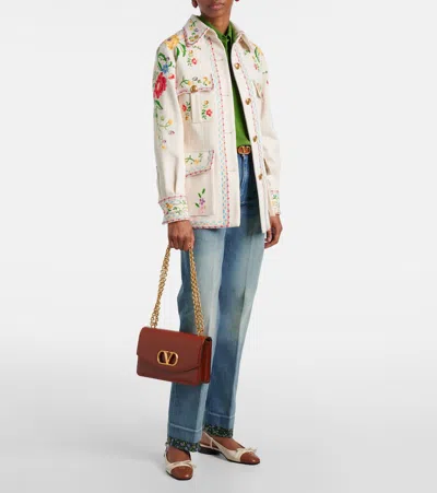 Valentino Vain Medium Leather Shoulder Bag In Brown