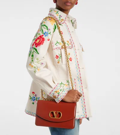 Valentino Vain Medium Leather Shoulder Bag In Brown