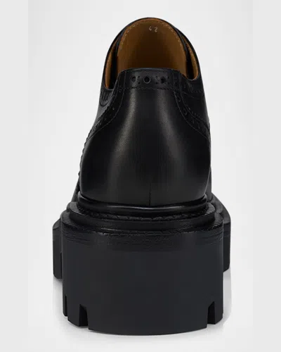 Christian Louboutin Men's College Wingtip Brogue Leather Derby Shoes In Black