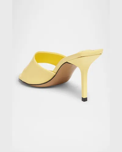 Jacquemus Glossy Kitten Heel Sandals In Light Yellow