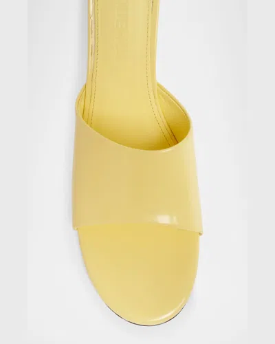 Jacquemus Glossy Kitten Heel Sandals In Light Yellow