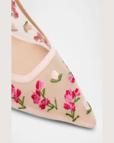 Stuart Weitzman Stuart Power Embroidered Mesh Stiletto Pumps In Rosewater Multi/rose