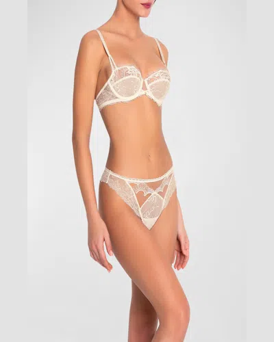 Lise Charmel Princess Iris Embroidered Tulle Italian Briefs In Green