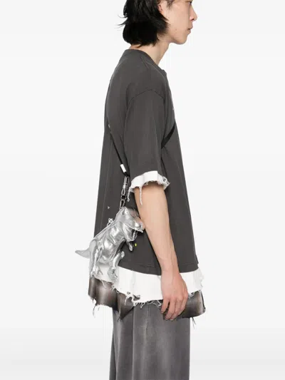 Miharayasuhiro T-rex Messenger Bag In Silver