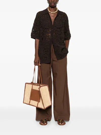 P.a.r.o.s.h Macramé Shirt In Brown