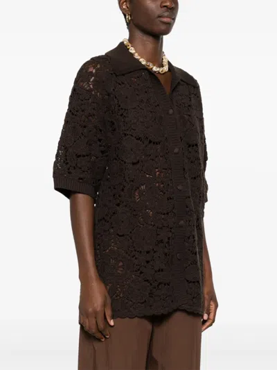 P.a.r.o.s.h Macramé Shirt In Brown