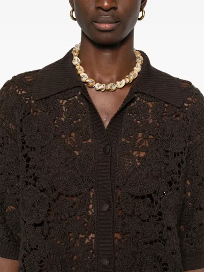 P.a.r.o.s.h Macramé Shirt In Brown