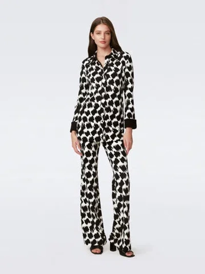 Diane Von Furstenberg Brooklyn Printed Jersey Flared Pants In Multi