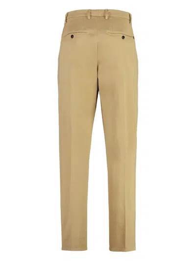 Dondup Cotton Regular-fit Straight-leg Trousers In Neutrals
