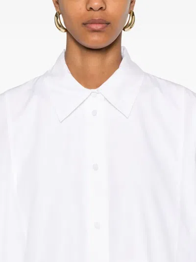 Joseph Dania Midi Dress With Button Placket And Side Slits In White