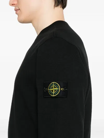 Stone Island Round Neck Jumper In Black