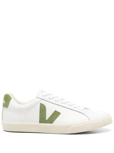 Veja Women's Esplar Logo Extra White Kiwi Leather Trainers In White