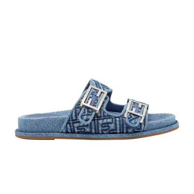 Pre-owned Fendi Wmns Feel Slide 'ff Baguette - Blue Denim'