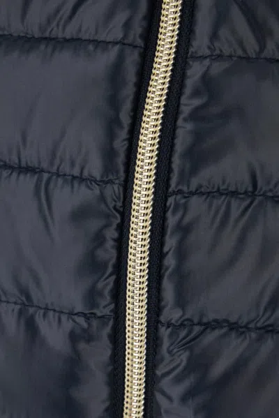 Herno Blue Down Jacket With Drawstring Hood And Logo Plaque On The Rear In Blue