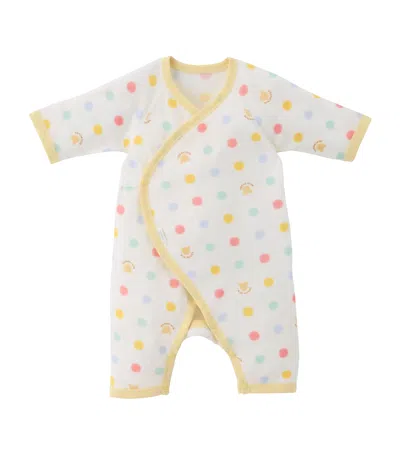 Miki House Cotton Polka Dot Playsuit In Ivory