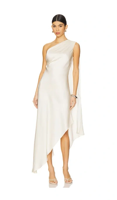 Lapointe Satin One Shoulder Dress In Cream