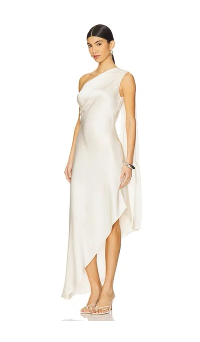 Lapointe Satin One Shoulder Dress In Cream